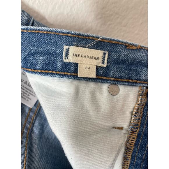 Madewell The Dadjean Bleached Edition Bleached Distressed Ripped Knee Sz 24 - Picture 4 of 6
